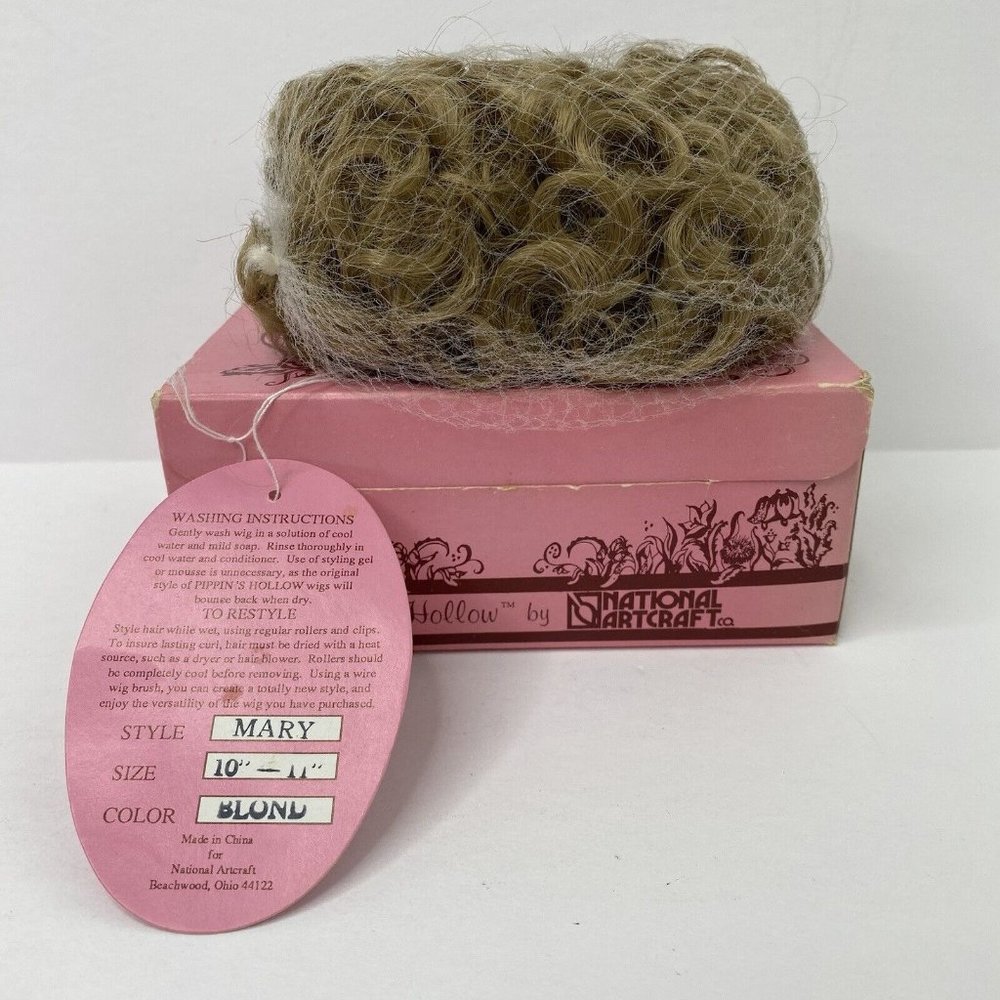 Pippins Hollow by National Art Craft Doll Wig Mary 10-11” Blonde Modacraylic NOS - Picture 4 of 12
